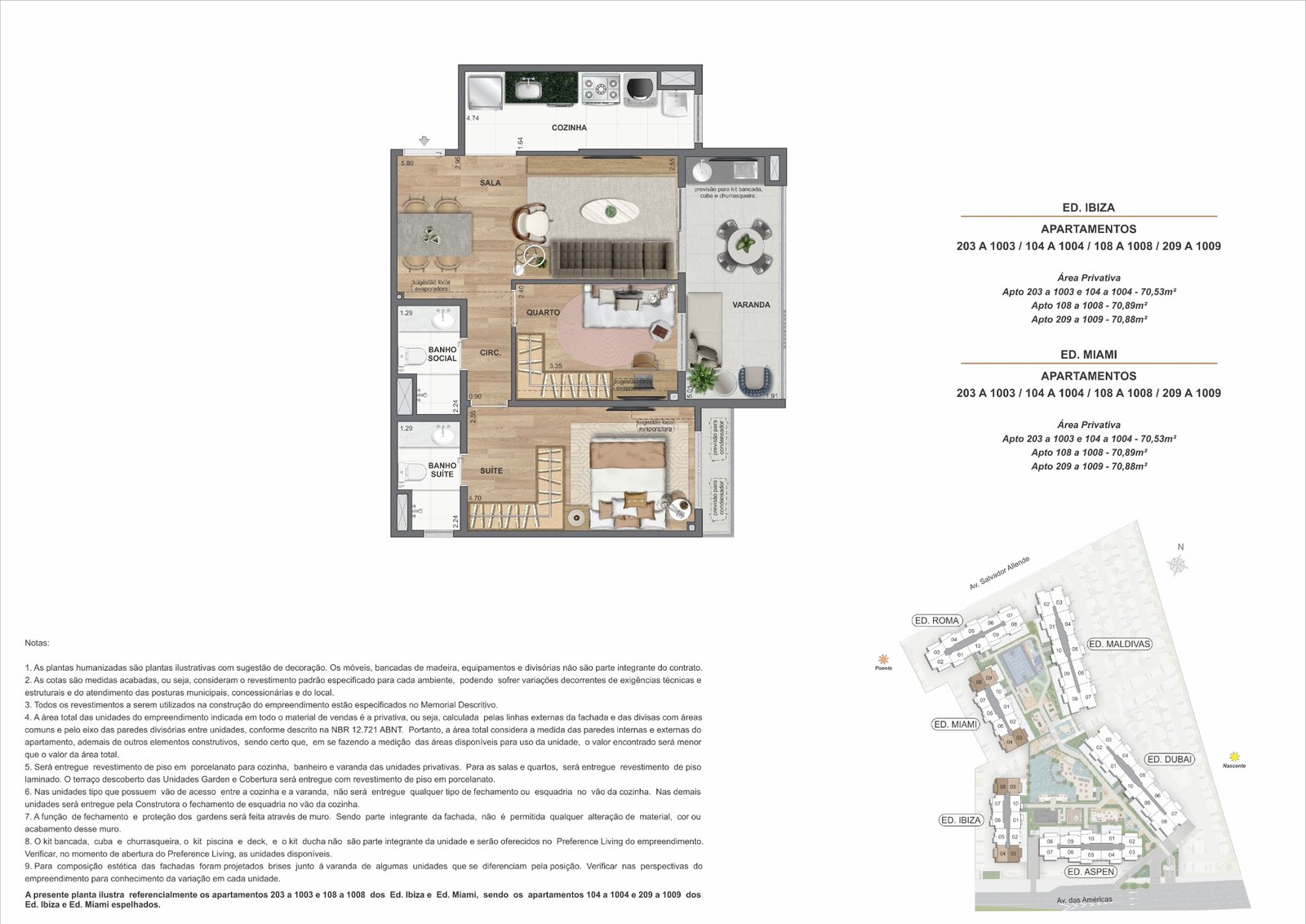 Planta 2 Quartos · 63 m² · final 03 · We Barra by Living