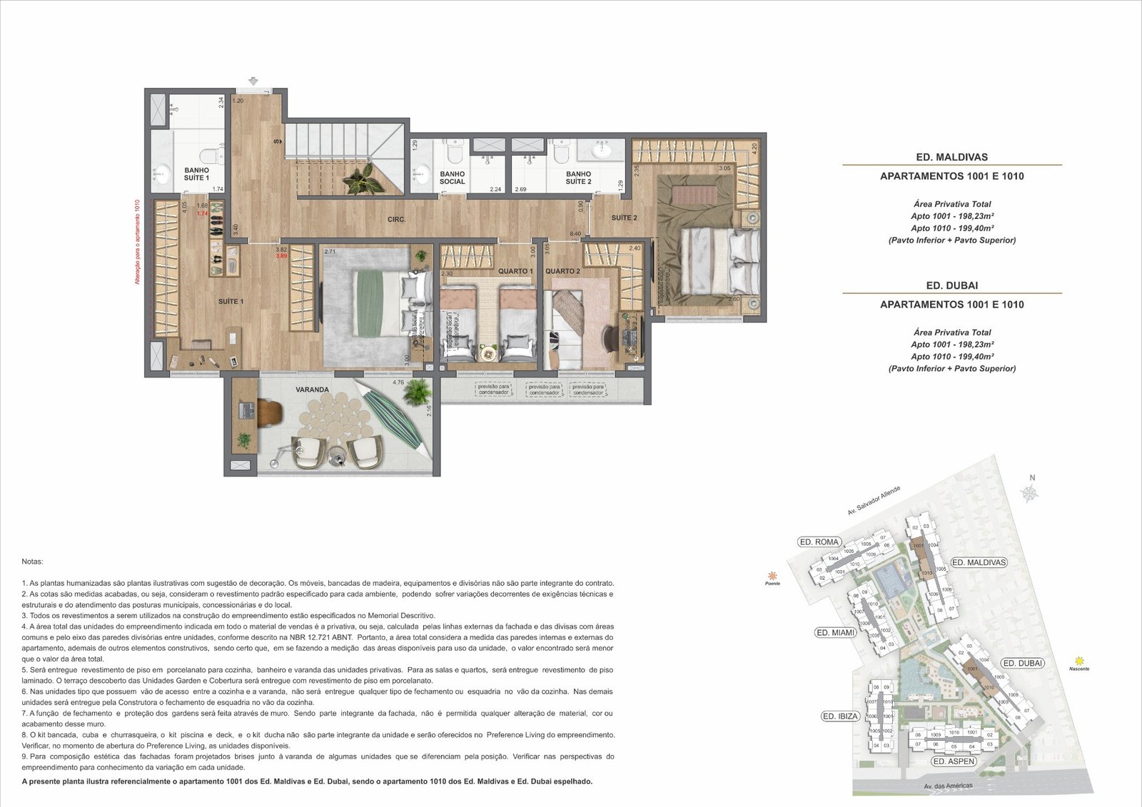 Planta Coberturas Duplex · 125 a 199 m² · We Barra by Living